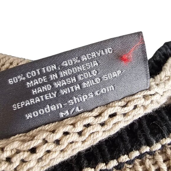 Wooden Ships Paola Buendia Nautical Loose Knit Sweater, Stretch, Size M/L - Picture 6 of 8